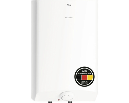 AEG Kleinspeicher mit Drehregler und Herkunftssiegel Made in Germany.