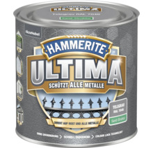 Hammerite Ultima Metallschutzlack Telegrau RAL 7046, Sand-Struktur, schützt alle Metalle, direkt auf Rost, AkzoNobel Logo.