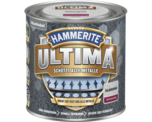 Hammerite Ultima Metallschutzlack mit Hammerschlag-Effekt für alle Metalle, direkt auf Rost anwendbar, ohne Grundierung und schnell trocknend.