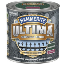 Hammerite Ultima Metallschutzlack Hammerschlag Dunkelgrün für alle Metalle, direkt auf Rost, ohne Grundierung, schnell trocknend.
