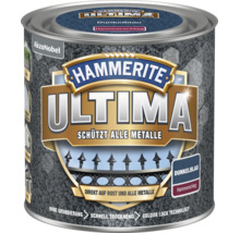 Hammerite Ultima Metallschutzlack in Dunkelblau mit Hammerschlag-Effekt, direkt auf Rost anwendbar und ohne Grundierung.