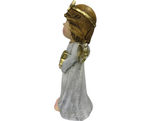 Dekofigur Engel mit Stern und Heiligenschein aus Polyresin für die Weihnachtsdekoration.