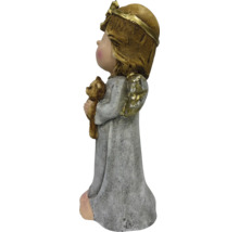 Dekofigur Engel aus Polyresin mit Teddybär.
