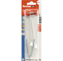 Fischer Kippdübel DuoTec 12 Set mit 2 Stück inklusive Schrauben, glasfaserverstärkt, für Plattenbaustoffe mit 12 Millimeter Durchmesser.