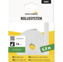 Schellenberg Rollladengurt System Mini, Breite 14 Millimeter, Länge 6 Meter, weiß.