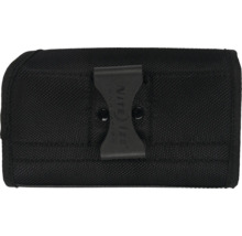 Nite Ize Holster aus schwarzem Nylon mit robustem Gürtelclip zur Befestigung.