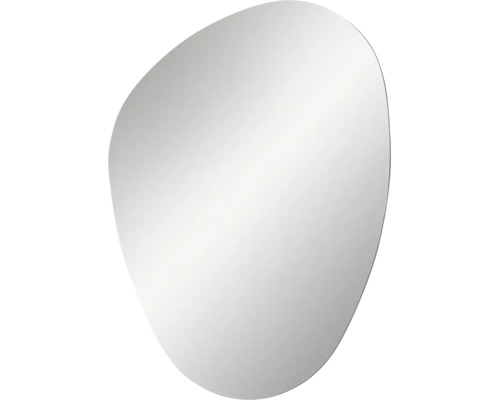 Wandspiegel mit organischer, asymmetrischer Form aus Glas.