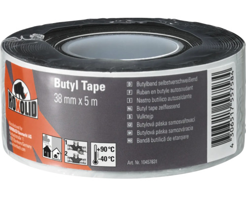 Roxolid Butylband selbstverschweißend, 38 mm x 5 m, temperaturbeständig von minus 40 bis plus 90 Grad.