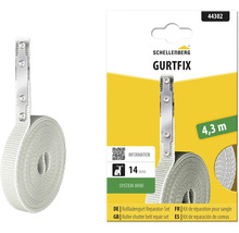 Schellenberg Gurtfix Rollladengurt-Reparaturset System Mini mit Gurtband und Metallstreifen, 14 Millimeter breit und 4,3 Meter lang.