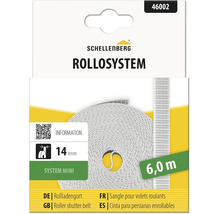 Schellenberg Logo, Rollladengurt System Mini, Breite 14 Millimeter, Länge 6 Meter, gewebtes Material.
