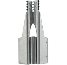 Drahtspanner aus Metall mit gezackten Klemmbacken und einem zylindrischen Mittelteil.