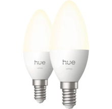 Philips Hue White E14 Doppelpack LED-Kerzenlampen, warmweiß, dimmbar.