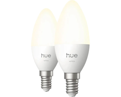 Philips Hue White E14 Doppelpack LED-Kerzenlampen, warmweiß, dimmbar.
