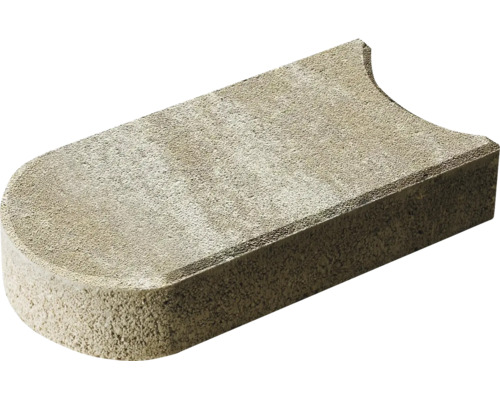 Rasenkantenstein aus Beton mit Rundung und Hohlkehle für Beet- und Raseneinfassungen.