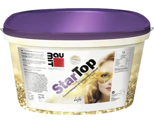 Baumit StarTop Premium-Deckputz, 25 Kilogramm Eimer mit funktionellem Füllstoff.