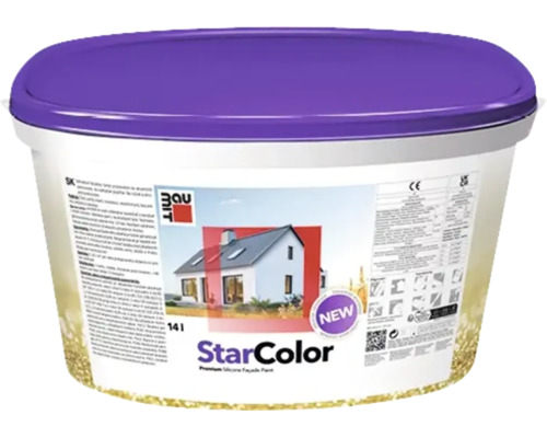 Baumit StarColor Premium Silikon-Fassadenfarbe im 14 Liter Eimer.