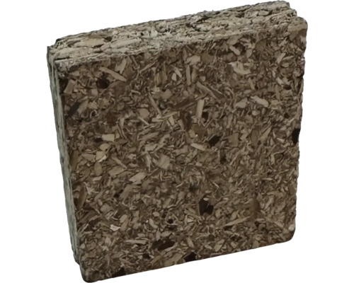OSB-Holzwerkstoffblock mit grober Textur aus gepressten Holzspänen.