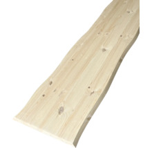 Holzbrett aus massivem Nadelholz mit sichtbarer Maserung und natürlichen Astlöchern