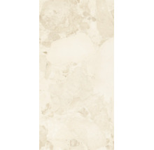 Beige Feinsteinzeugfliese in Marmoroptik für Wand und Boden.