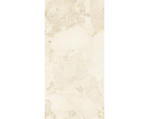 Beige Feinsteinzeugfliese in Marmoroptik für Wand und Boden.