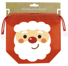 Weihnachtsbeutel mit Weihnachtsmann-Motiv und Kordelzug, 23 mal 21 mal 10 Zentimeter