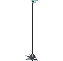 Wolfcraft Pro Einhandzwinge aus Kunststoff und Metall mit langer Führungsschiene.