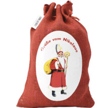 Nikolaussack aus Jute mit Kordelzug und Motiv Grüße vom Nikolaus.