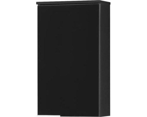 Schwarzer Badezimmer-Hängeschrank mit einer Tür in modernem Design.