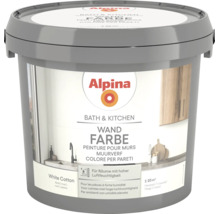 Alpina Wandfarbe Bath and Kitchen in White Cotton, matt, für Räume mit hoher Luftfeuchtigkeit.