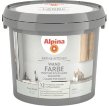 Alpina Wandfarbe Bath und Kitchen Rock Field für Räume mit hoher Luftfeuchtigkeit, matt, Ergiebigkeit circa 20 Quadratmeter.