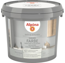 Alpina Bath und Kitchen Wandfarbe Storm Cloud matt für Räume mit hoher Luftfeuchtigkeit.