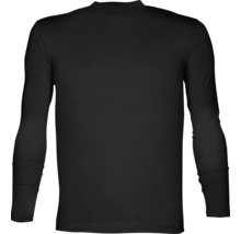 Schwarzes Langarmshirt für Herren mit Rundhalsausschnitt.