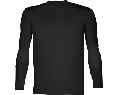 Schwarzes Langarmshirt für Herren mit Rundhalsausschnitt.