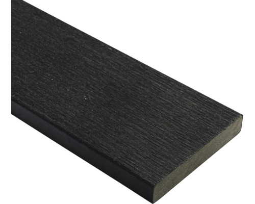 Terrassendiele aus Holz-Kunststoff-Verbundwerkstoff mit Holzstruktur in Anthrazit.
