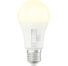 LED-Leuchtmittel mit E27-Sockel und Schiebeschalter zur Einstellung der Farbtemperatur von 2700 bis 6500 Kelvin.