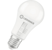 LEDVANCE LED-Leuchtmittel mit E27-Sockel und Schiebeschalter zur Einstellung der Farbtemperatur von 2700 bis 6500 Kelvin.