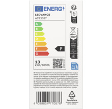 EU-Energielabel für LEDVANCE Produkt AC93387, Energieeffizienzklasse F, 13 Kilowattstunden pro 1000 Stunden, mit Entsorgungssymbolen.