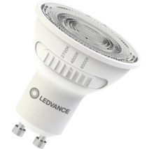 Ledvance LED-Reflektorlampe GU10 mit Schalter für Farbtemperaturen 2700 Kelvin, 4000 Kelvin und 6500 Kelvin.