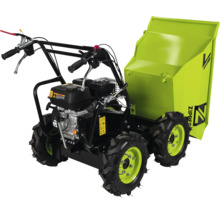 Zipper Benzin-Minidumper mit Allradantrieb und mechanischer Kippfunktion für den Materialtransport.