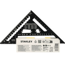 Stanley Quick Square Premium, Zimmermannswinkel aus Aluminium mit metrischer Skala, Gradangaben und Stanley Logo.