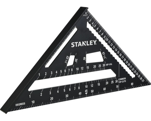 Stanley Sparrenwinkel aus Metall mit Skalen für Winkel und Gradzahlen.