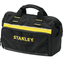 Stanley Werkzeugtasche in Schwarz und Gelb aus strapazierfähigem Gewebe mit Tragegriffen und Reißverschlussaußentasche.