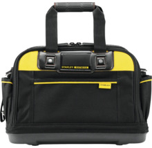Stanley FatMax Werkzeugtasche aus Textil mit Kunststoffboden, Tragegriff und Reißverschlussfächern.