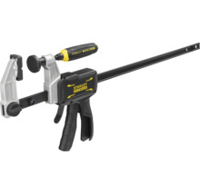 Stanley FatMax Einhandzwinge mit Pistolengriff und langer Schiene aus Metall.