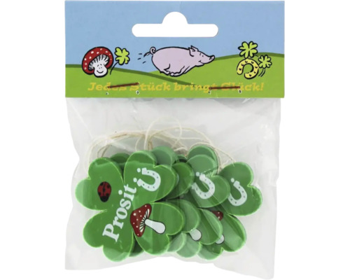 Glücksbringer Kleeblatt Anhänger im Set in Klarsichtverpackung