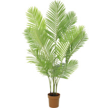 Künstliche Palme im Topf mit grünen Blättern.