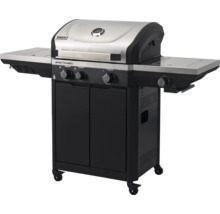 Tenneker Spectra Gasgrill mit drei Hauptbrennern, einem Seitenbrenner, Deckelthermometer und Unterschrank auf Rollen.