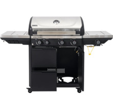 Tenneker Gasgrill Spectra mit 4 Hauptbrennern, einem Seitenbrenner, Deckelthermometer und Unterschrank.