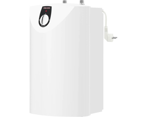 Stiebel Eltron Kleinspeicher drucklos, Untertischgerät mit Temperaturwählknopf von 35 bis 82 Grad Celsius und Netzstecker.