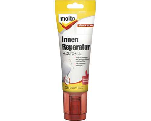 Molto Innen Reparatur Moltofill Fertigspachtel in der 330 Gramm Tube für Wände und Decken im Innenbereich.
